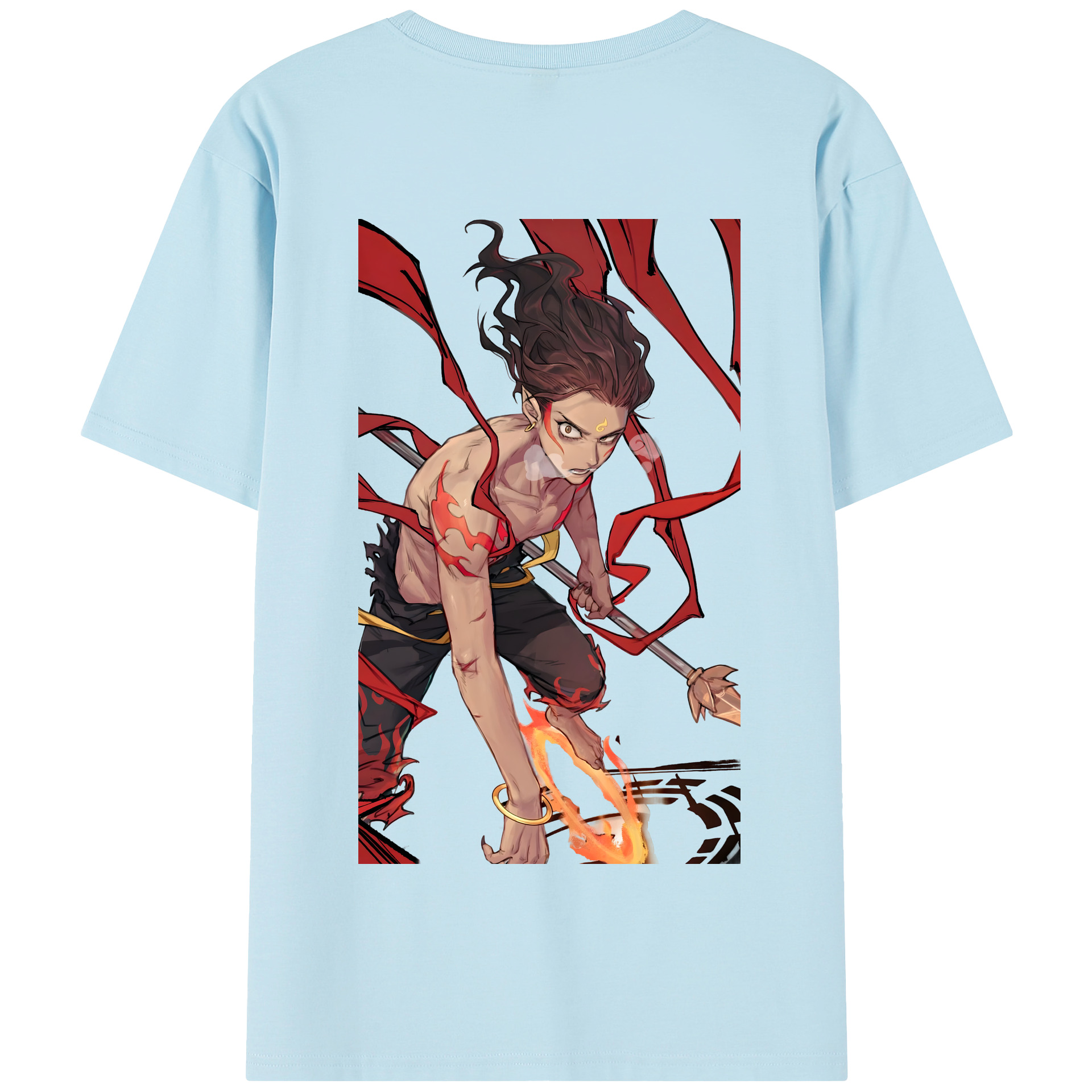 （画像用） Ne Zha 2 ナタ 魔童の大暴れ 綿100％半袖Tシャツ（背面プリント）